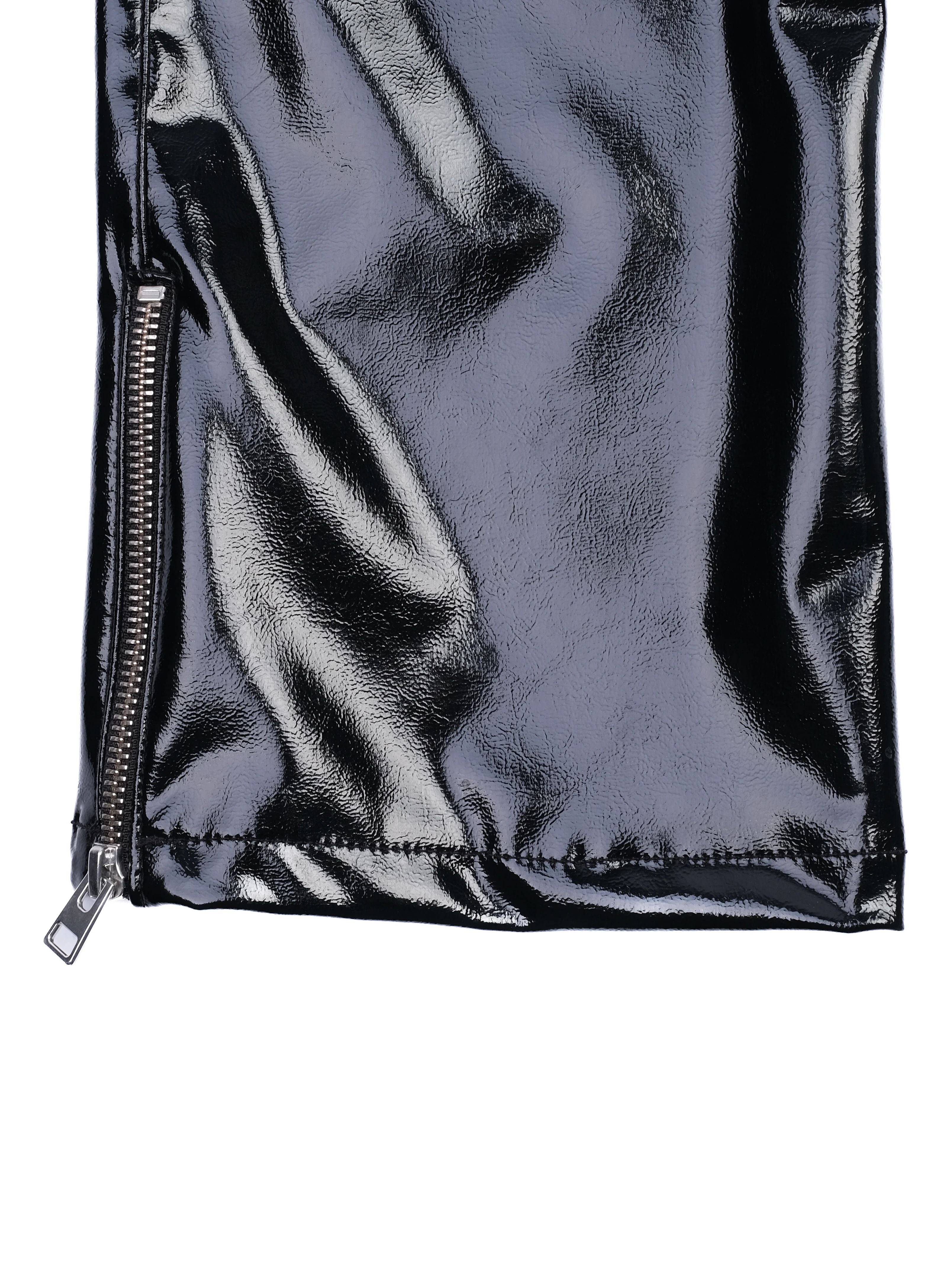 EXCELLENT Maje Black Glossy Polyurethane Pants Size S