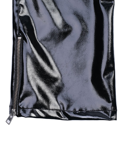 EXCELLENT Maje Black Glossy Polyurethane Pants Size S