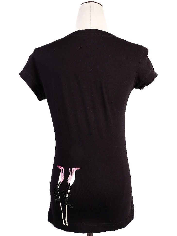 Excellent Patrizia Pepe Black T-Shirt Size S with Unique Design