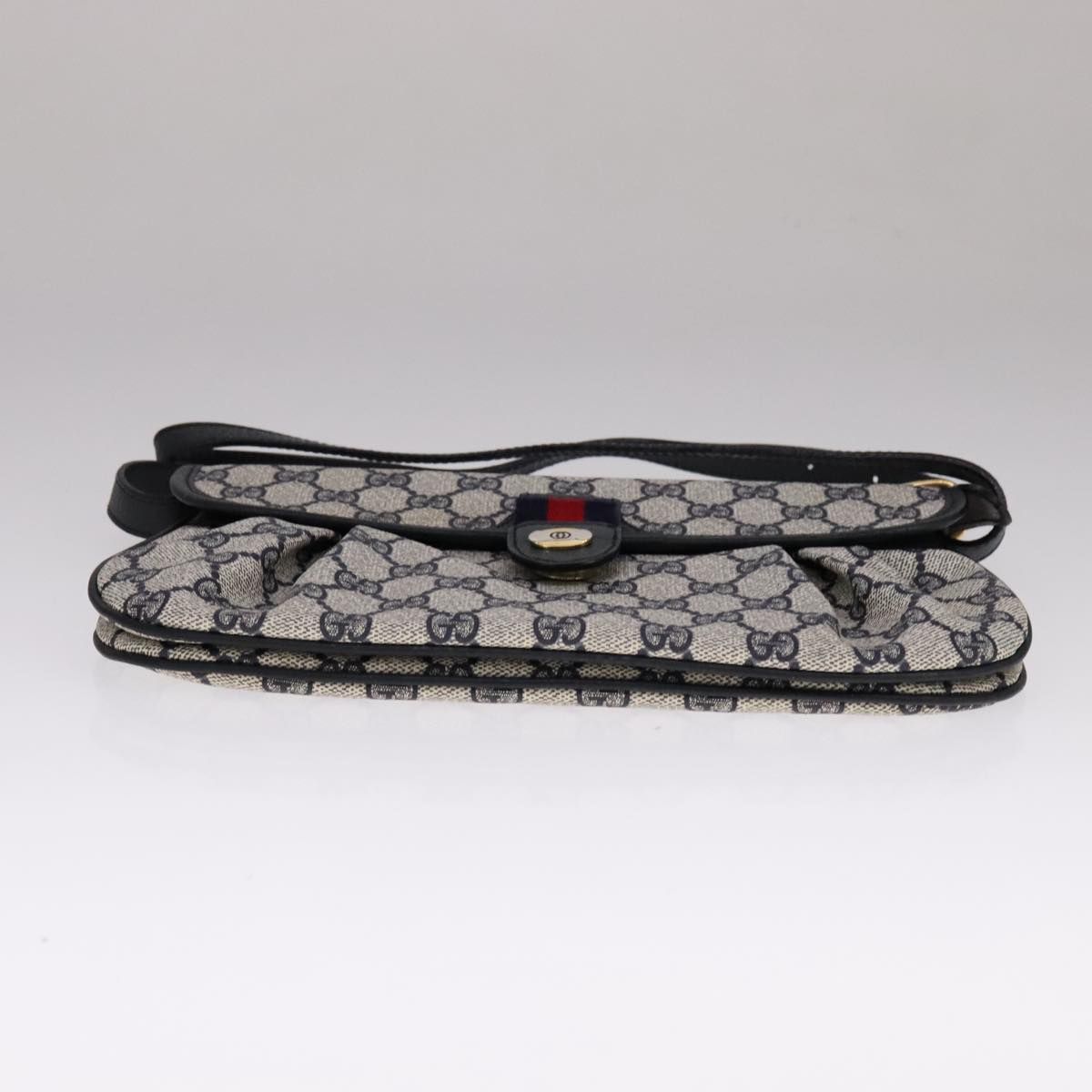 Gucci Gg Supreme Sherry Line Shoulder Bag Pvc Red Navy Auth