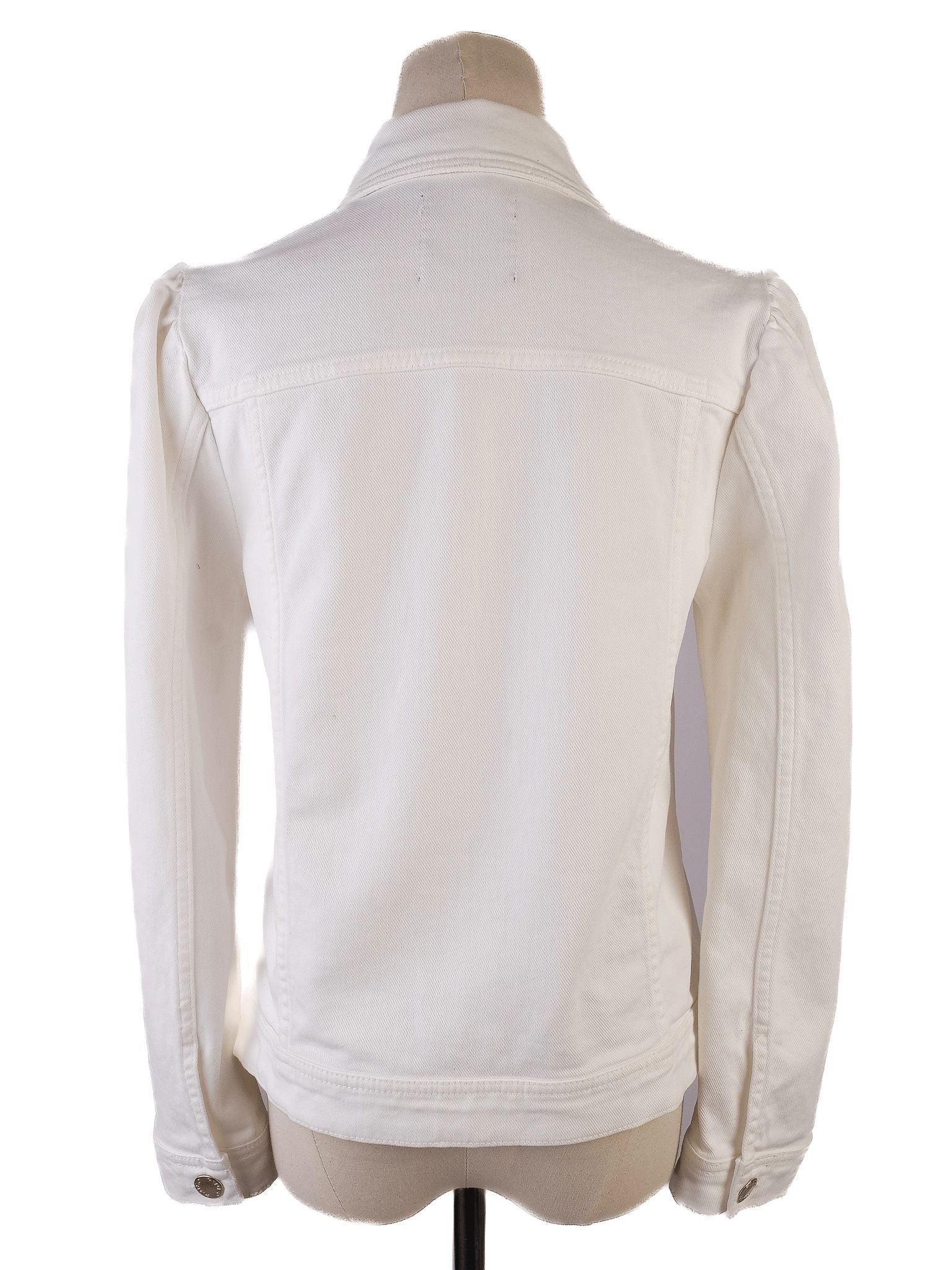 Excellent Pinko White Cotton Denim Jacket Size S Women