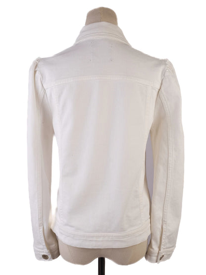 Excellent Pinko White Cotton Denim Jacket Size S Women