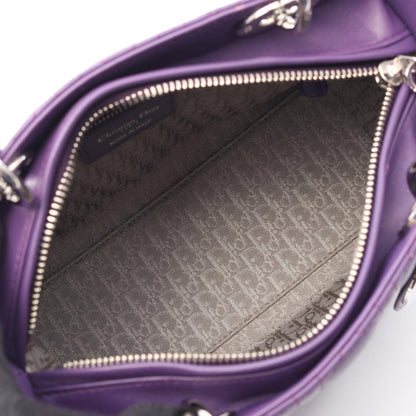 Dior Lady Dior Christian Dior Handbag Purple Leather Cal 44551