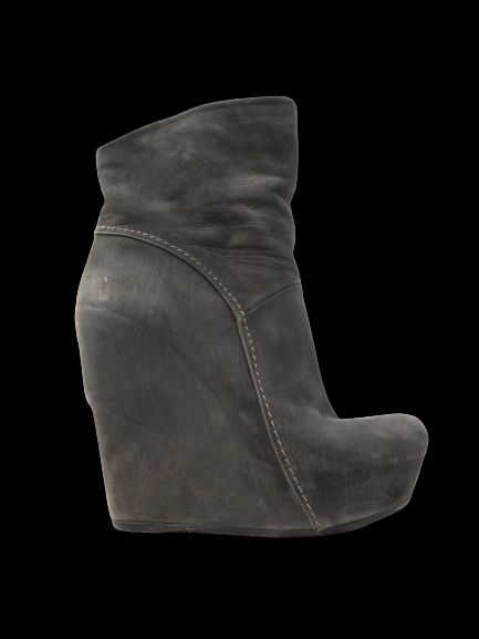 Vic Matie Gray Nubuck Wedge-Heeled Boots Size 36 - Good Condition