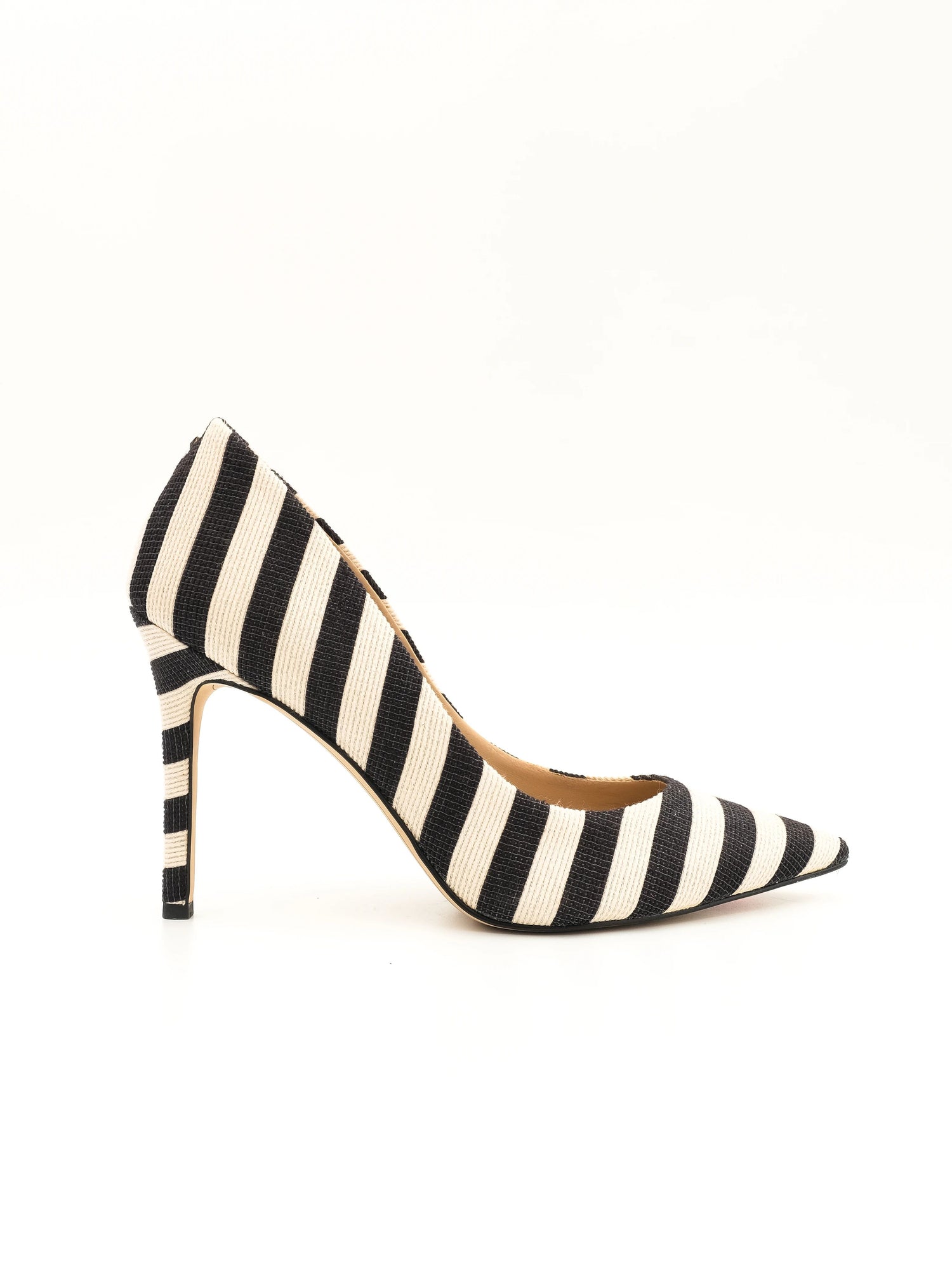Excellent Sam Edelman Black &amp; White Striped High-Heeled Shoe Size 38.5