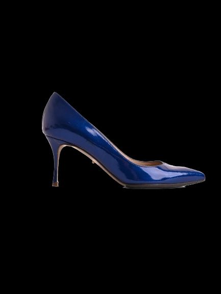 Sergio Rossi Blue Leather High Heels Size 35 in Good Condition