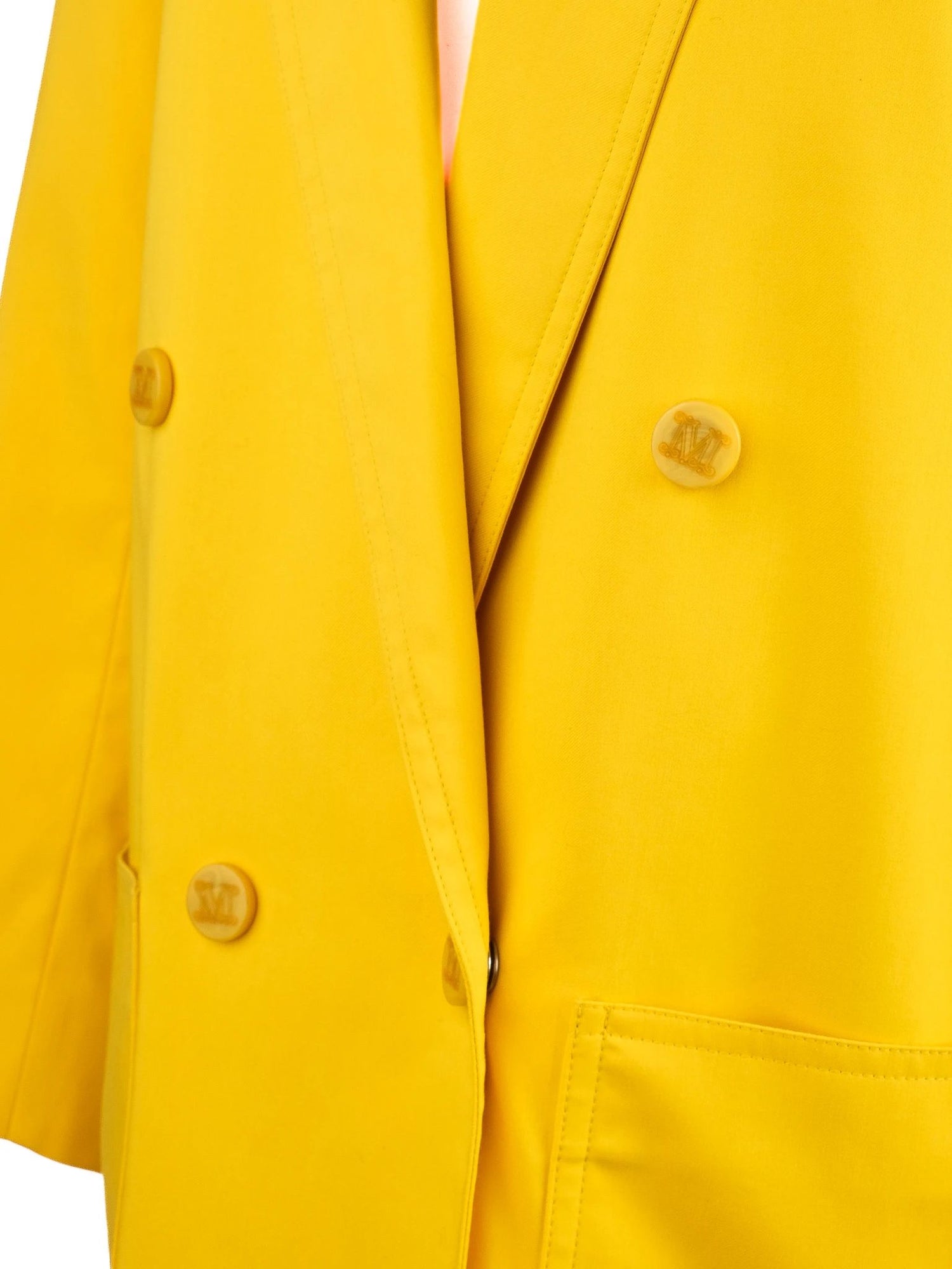 Excellent Max Mara Yellow Cotton Blazer Size M Made in Italy