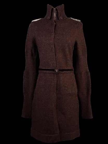 Excellent Liu Jeans Orange Wool Coat Size S with High Collar