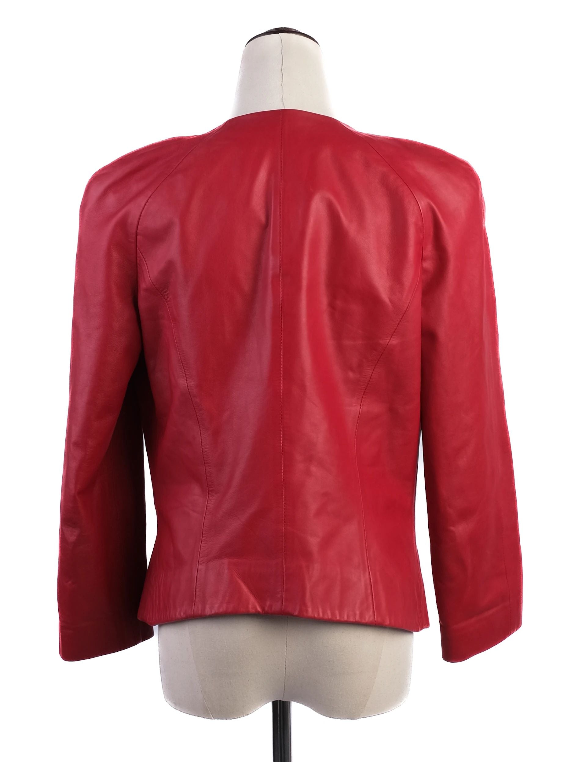 Excellent Jay AHR Red Leather Jacket Women Size M