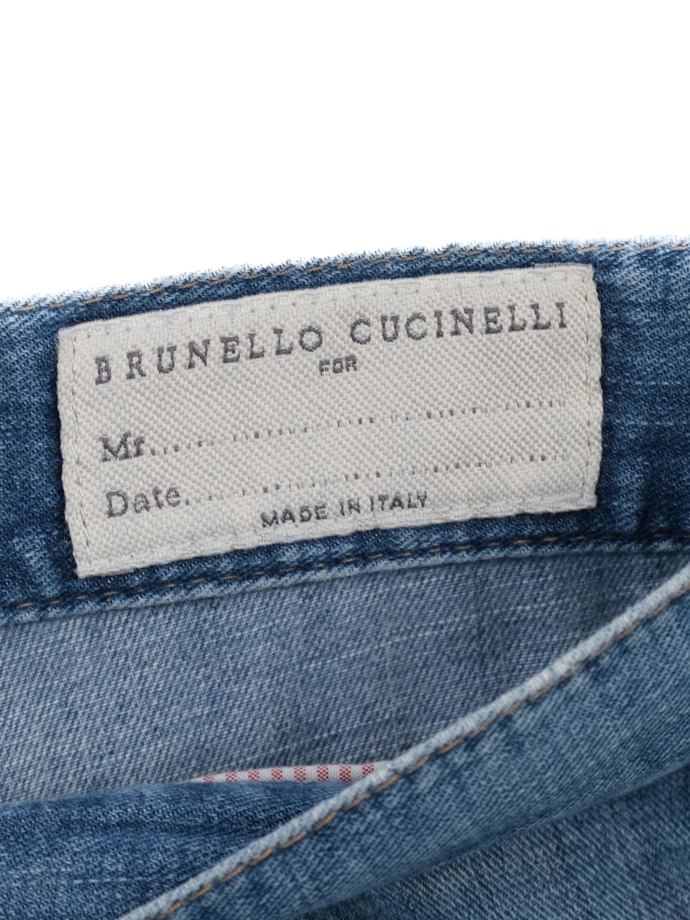 Excellent Brunello Cucinelli Blue Cotton Jeans Leisure Fit Size L