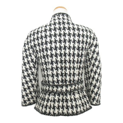 Chanel Tweed Tailored Houndstooth Short Jacket 