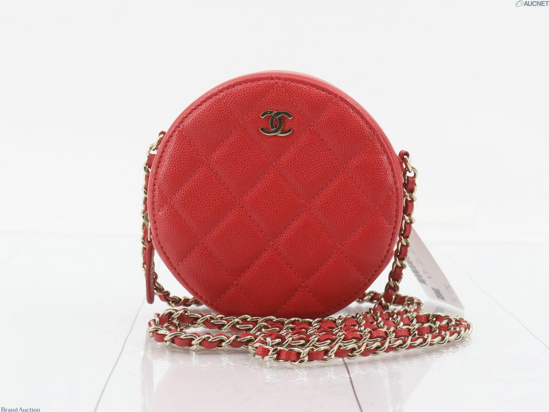 Chanel Matelasse Caviar Skin Coco Mark Round Chain