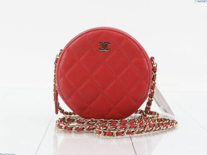 Chanel Matelasse Caviar Skin Coco Mark Round Chain