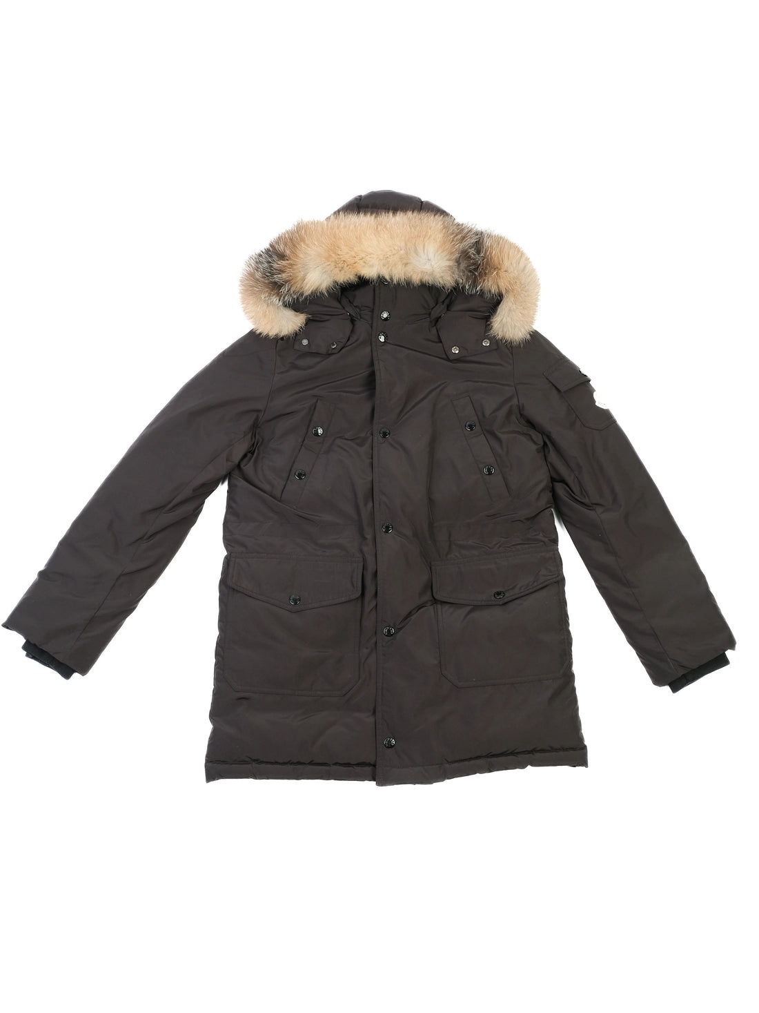 Perfect Moncler Kids Black Winter Parka with Fur Trim, Size 14