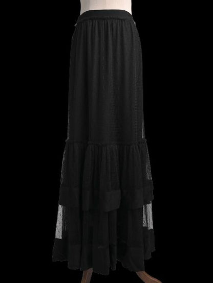 Excellent TWINSET Black Layered Skirt Size S Polyester