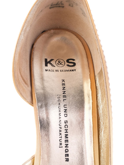 Excellent Kennel&amp;Shmenger White Leather Wedge Shoes Size 38