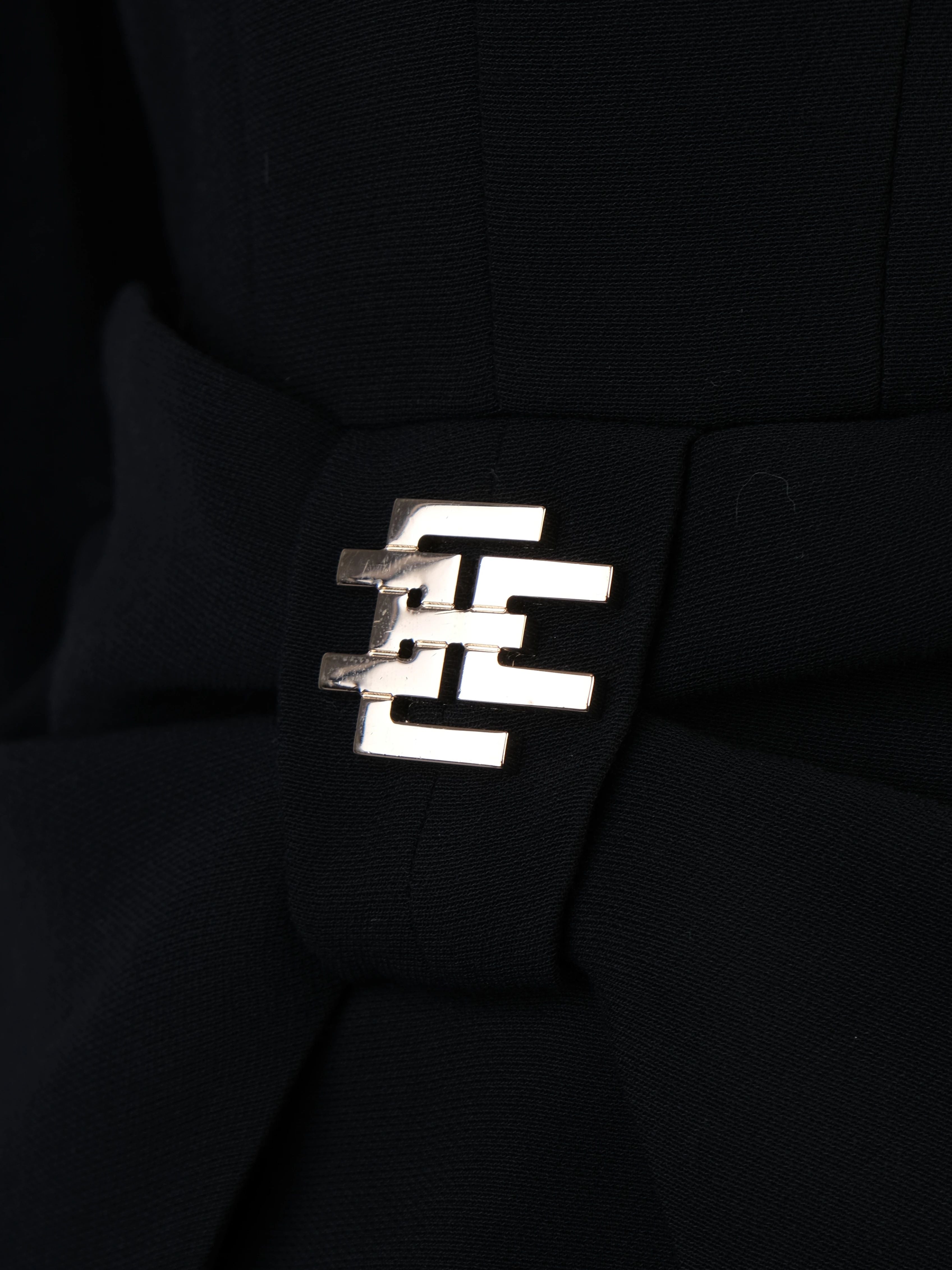 Excellent Elisabetta Franchi Black Wool Blazer Size M Peplum Detail