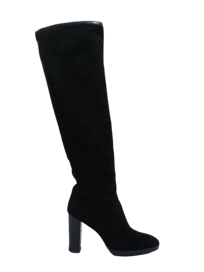 Excellent Loro Piana Black Genuine Suede Knee-High Boots Women