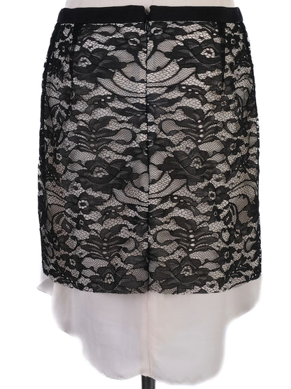NEW By Malene Birger White Black Lace Overlay Skirt Size S