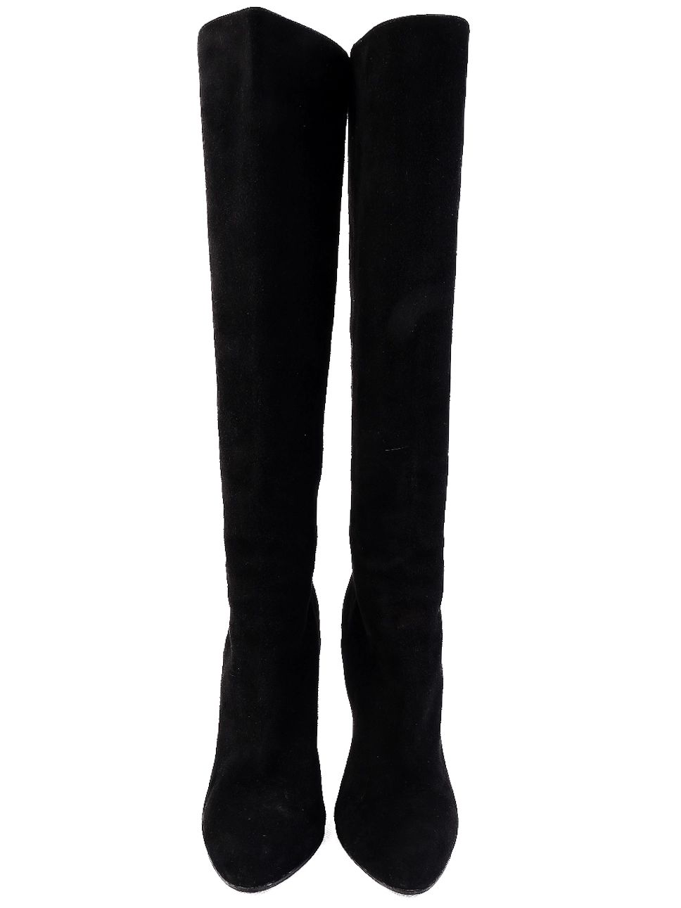 Excellent Jimmy Choo Black Genuine Suede High-Heeled Boots Size 37.5