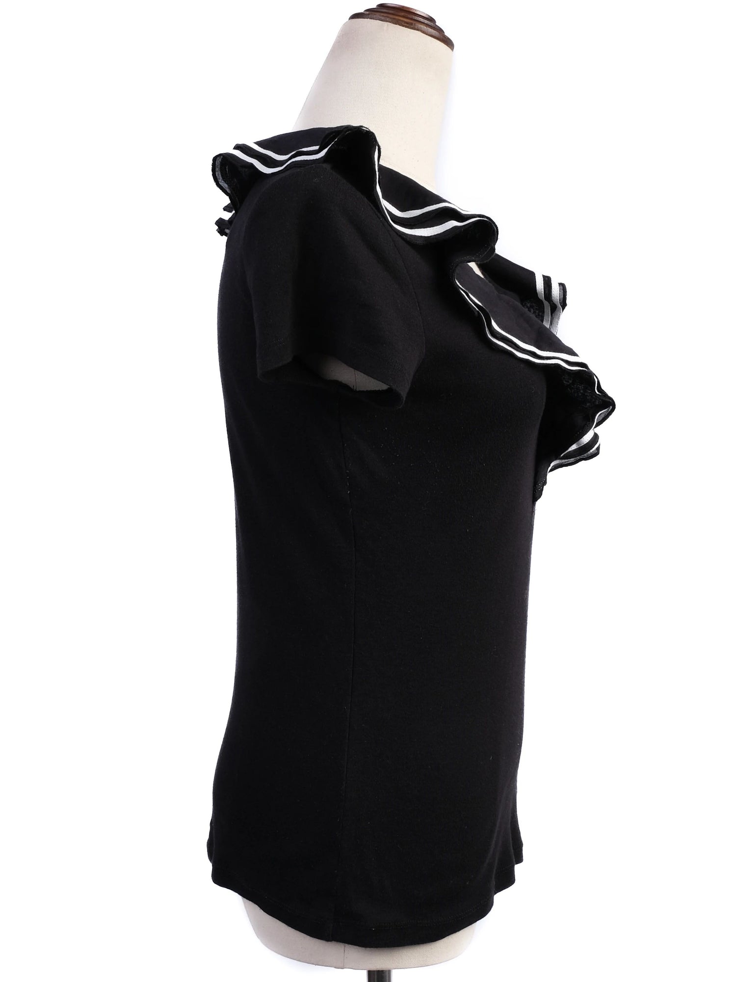 Excellent Ralph Lauren Black Cotton Short-Sleeve Top XS