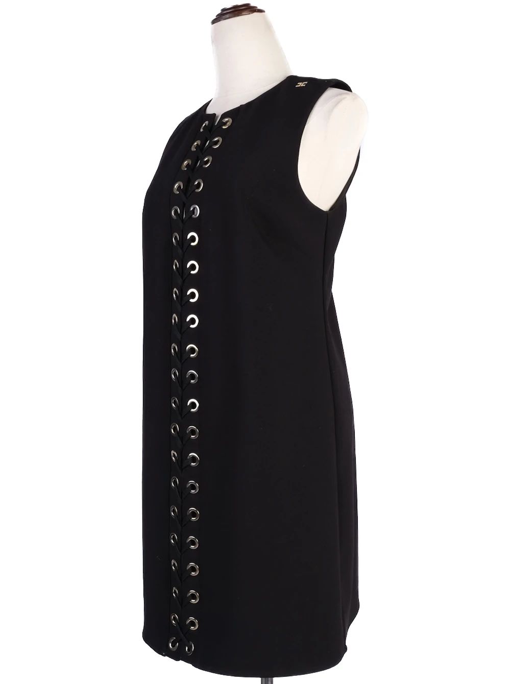Excellent Elisabetta Franchi Black Sleeveless Dress Size M