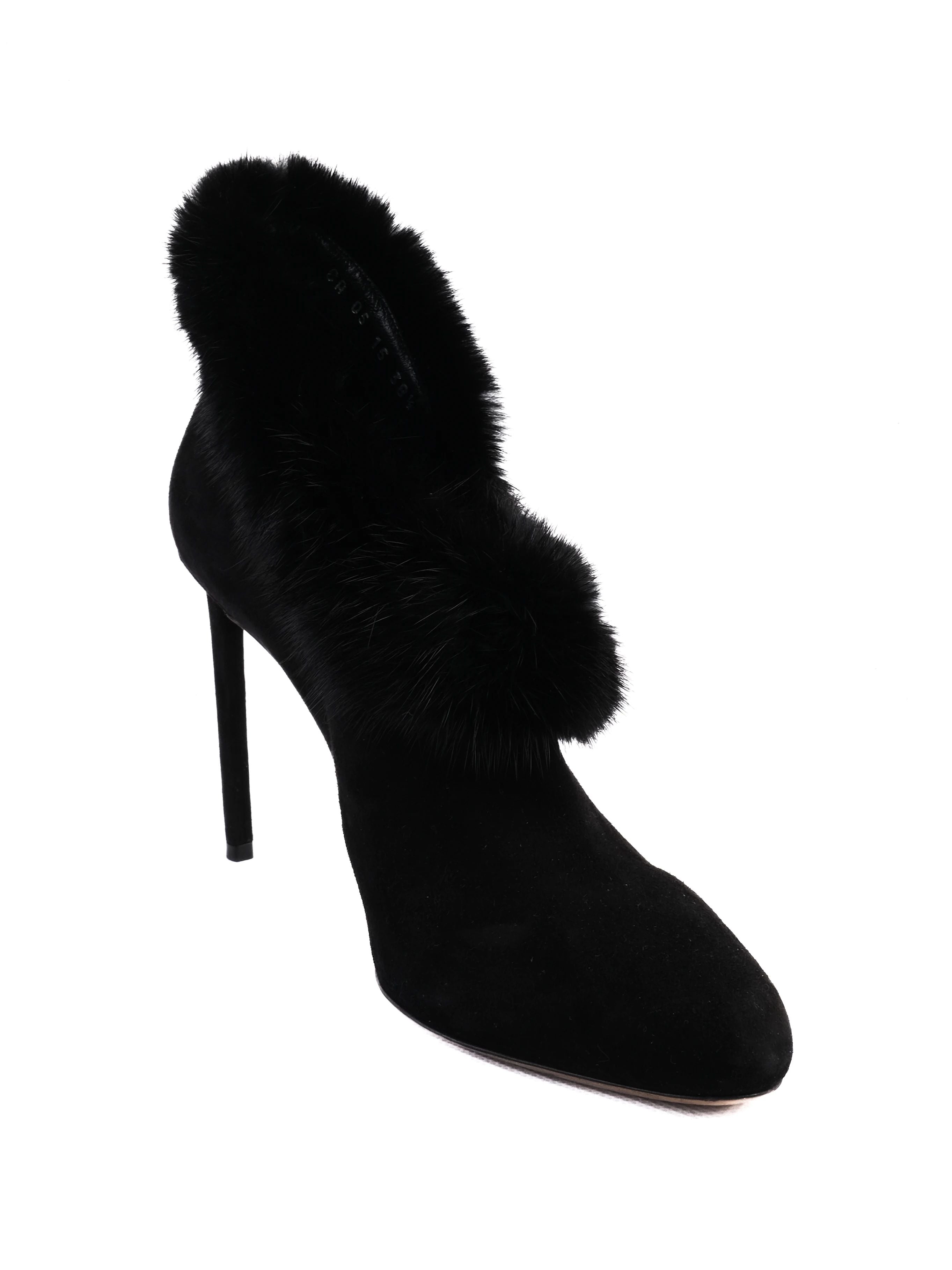 Excellent Dior Black Leather High-Heeled Shoes Size 38.5