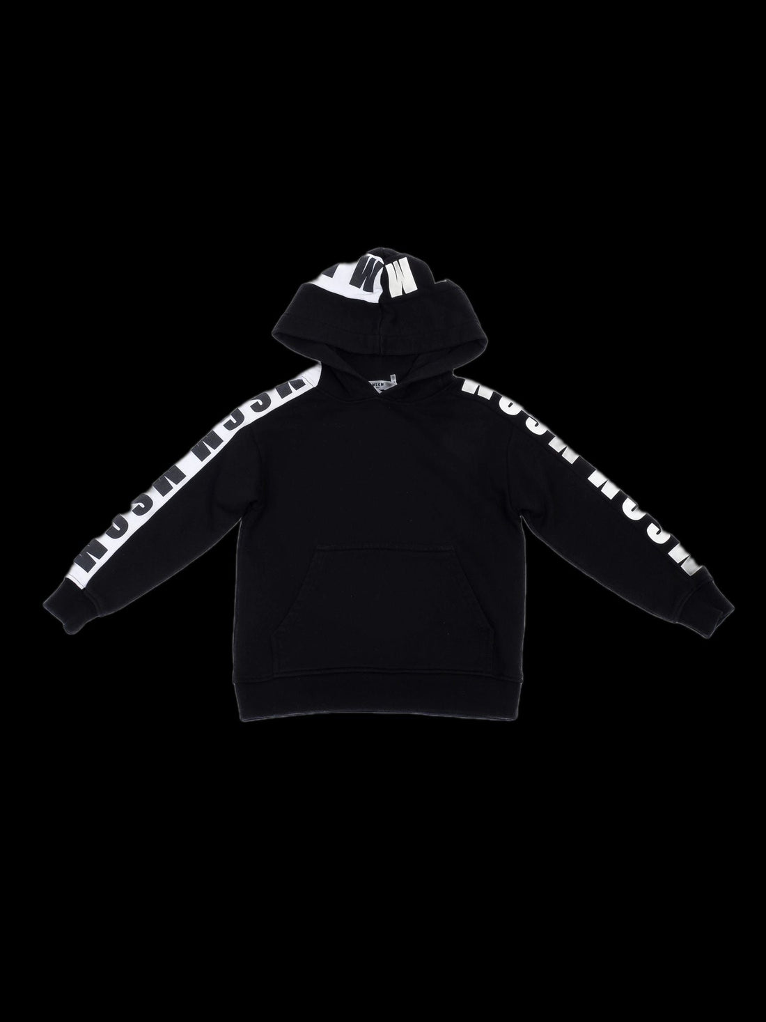 Excellent MSGM Black Hoodie for Kids Size 6 Cotton Natural