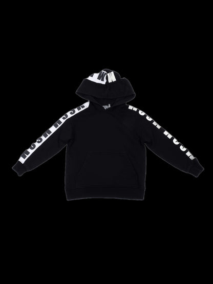 Excellent MSGM Black Hoodie for Kids Size 6 Cotton Natural