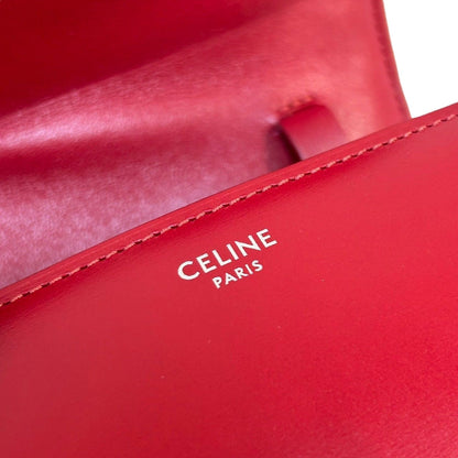 Celine Small Classic Shoulder Bag Red Box Calfskin