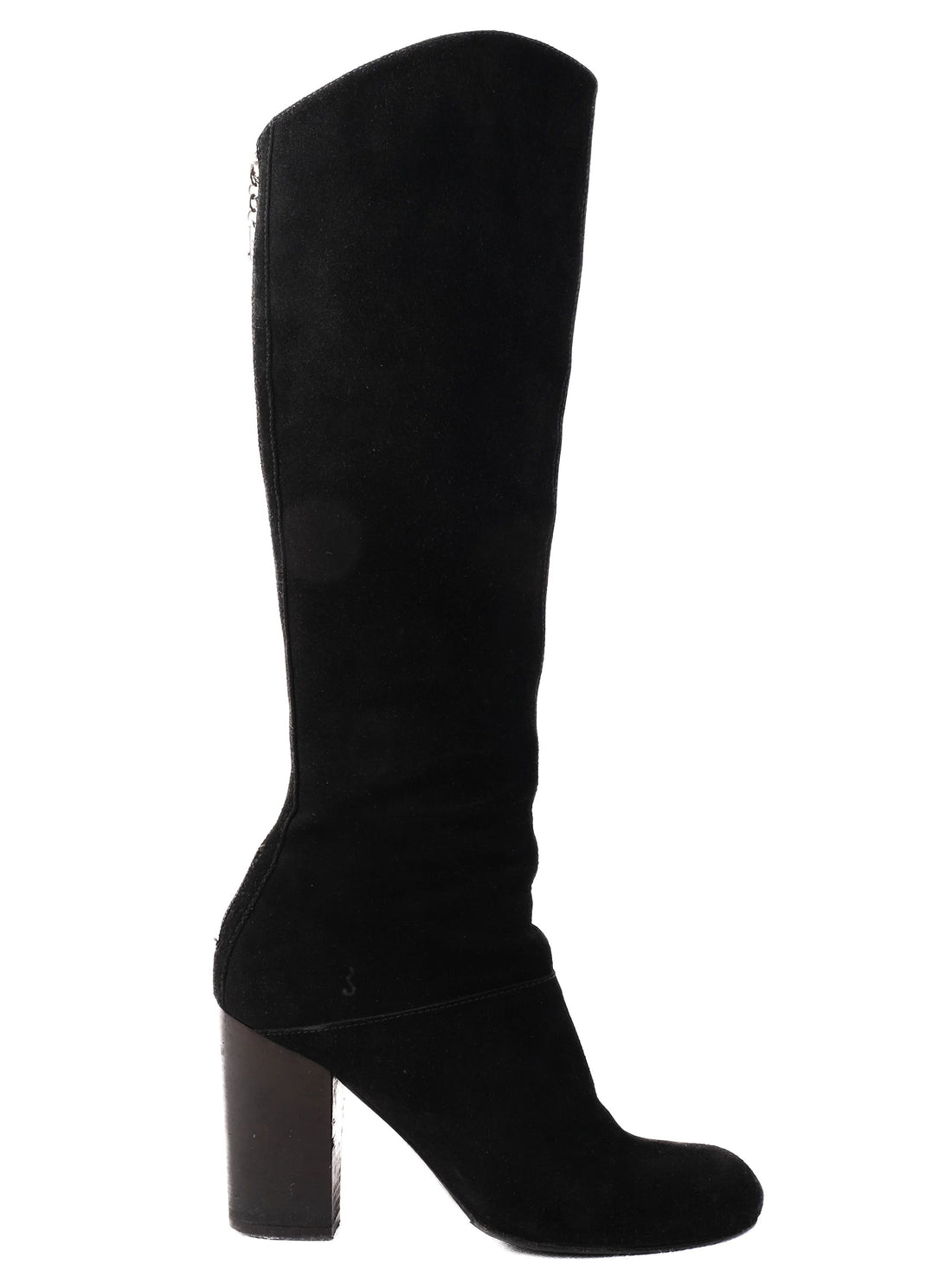 Excellent SI Rossi Black Genuine Suede Knee-High Boots Size 38