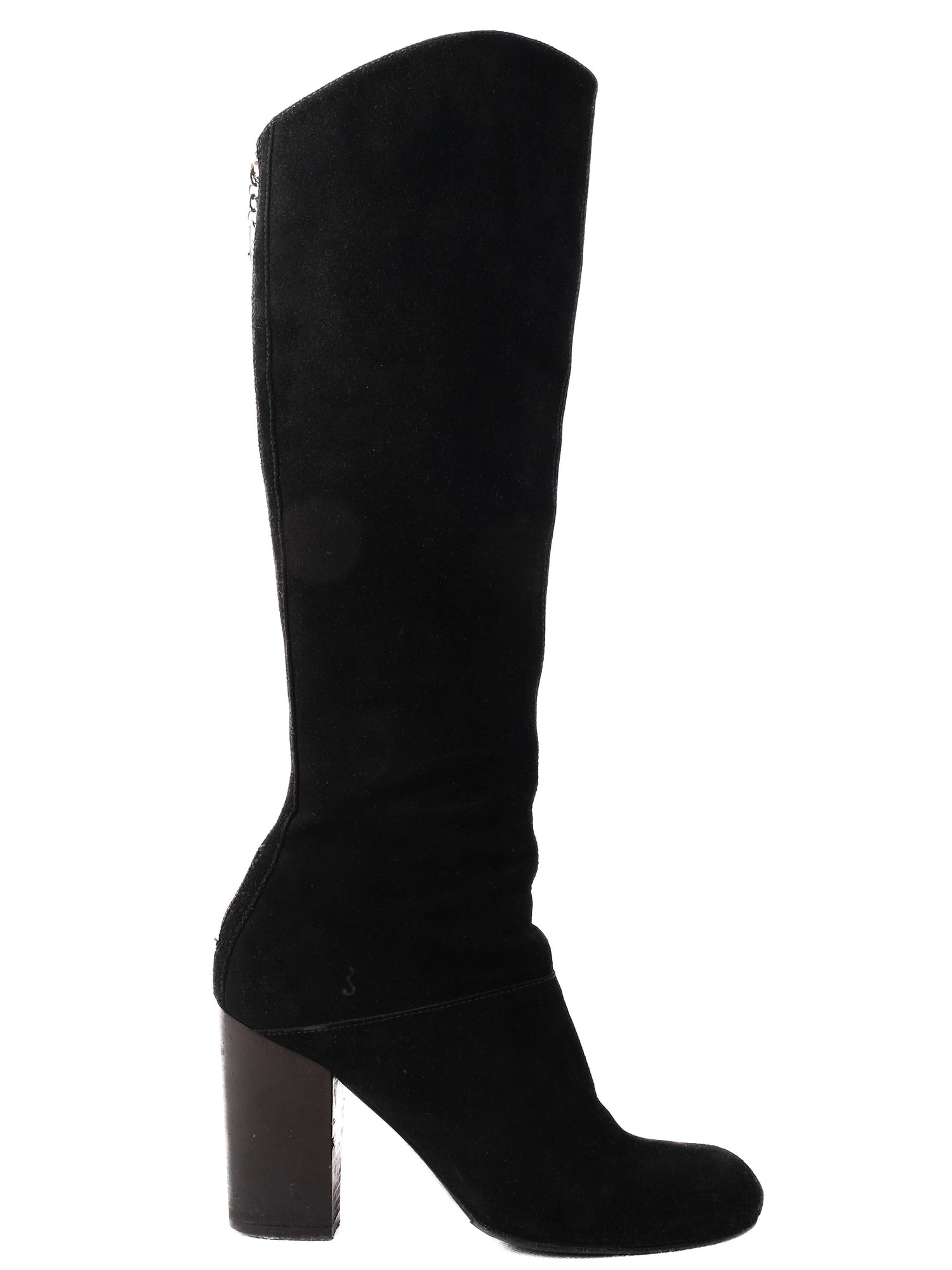 Excellent SI Rossi Black Genuine Suede Knee-High Boots Size 38