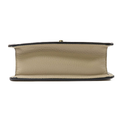 Gucci GG Supreme Monogram Textured Dollar Calfskin Web Mini Ophidia Padlock Top Handle Chain Shoulder Bag
