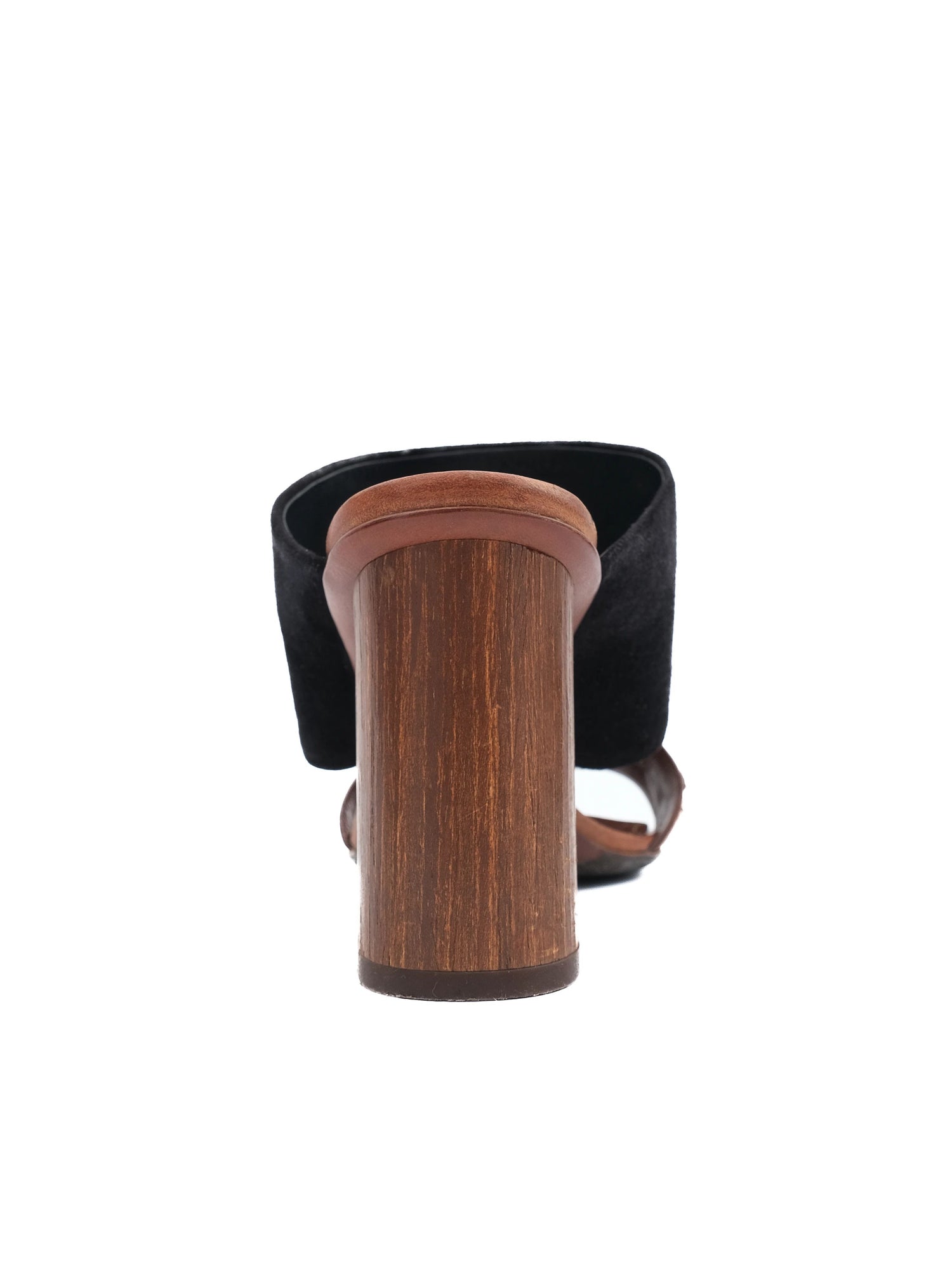 Excellent Louis Vuitton Black Suede Block-Heeled Sandals Size 36.5