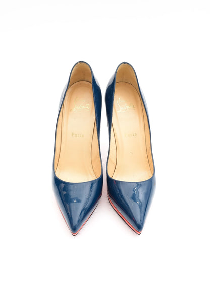 Christian Louboutin Blue Leather High-Heeled Shoes Excellent Condition