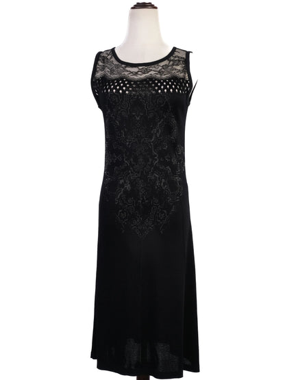 Christian Lacroix Black Sleeveless Dress M with Lace Detailing