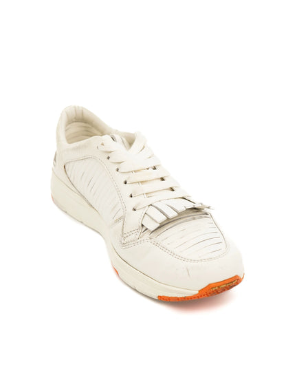 Gucci White Sneakers with Orange Accents Size 36 - Good Condition