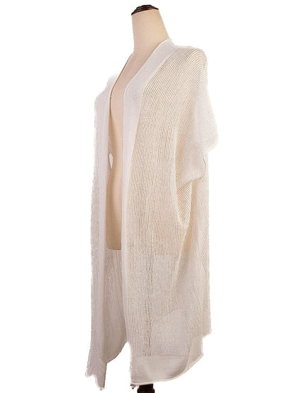 Excellent PierAntonio Gaspari White Open Cardigan Size M Viscose