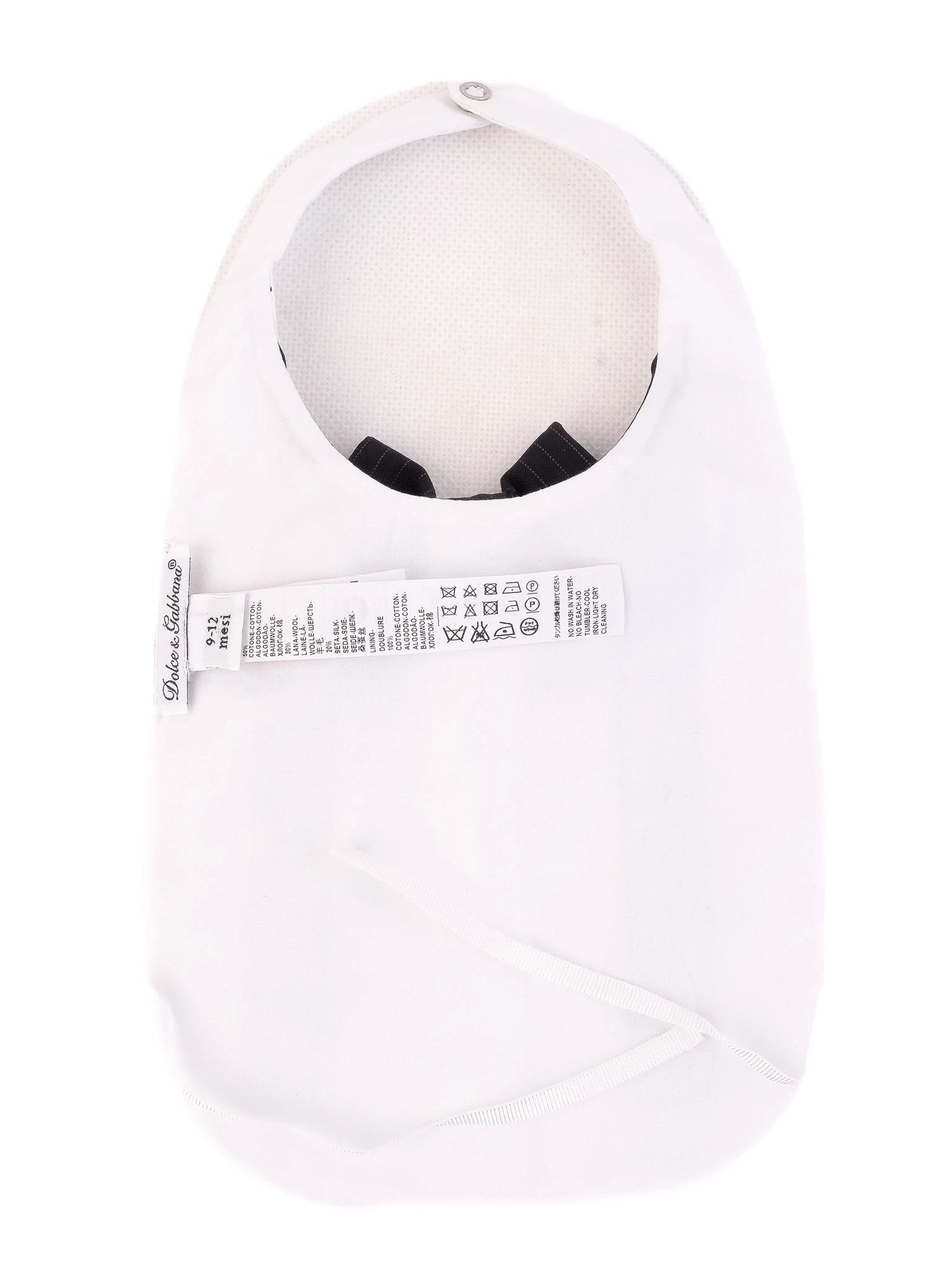Excellent Dolce Gabbana Baby Bib Tuxedo Design Size 9 Months