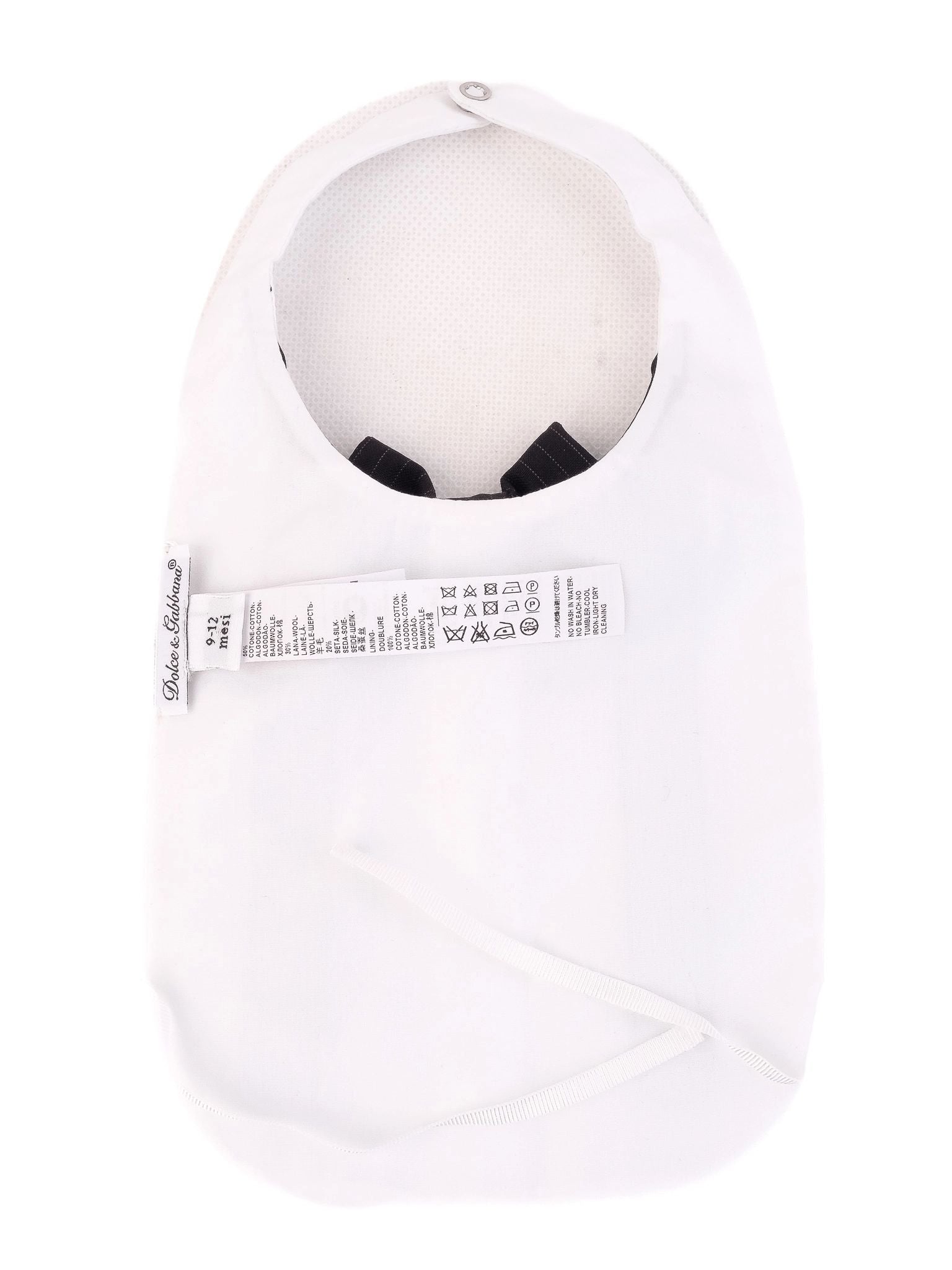 Excellent Dolce Gabbana Baby Bib Tuxedo Design Size 9 Months