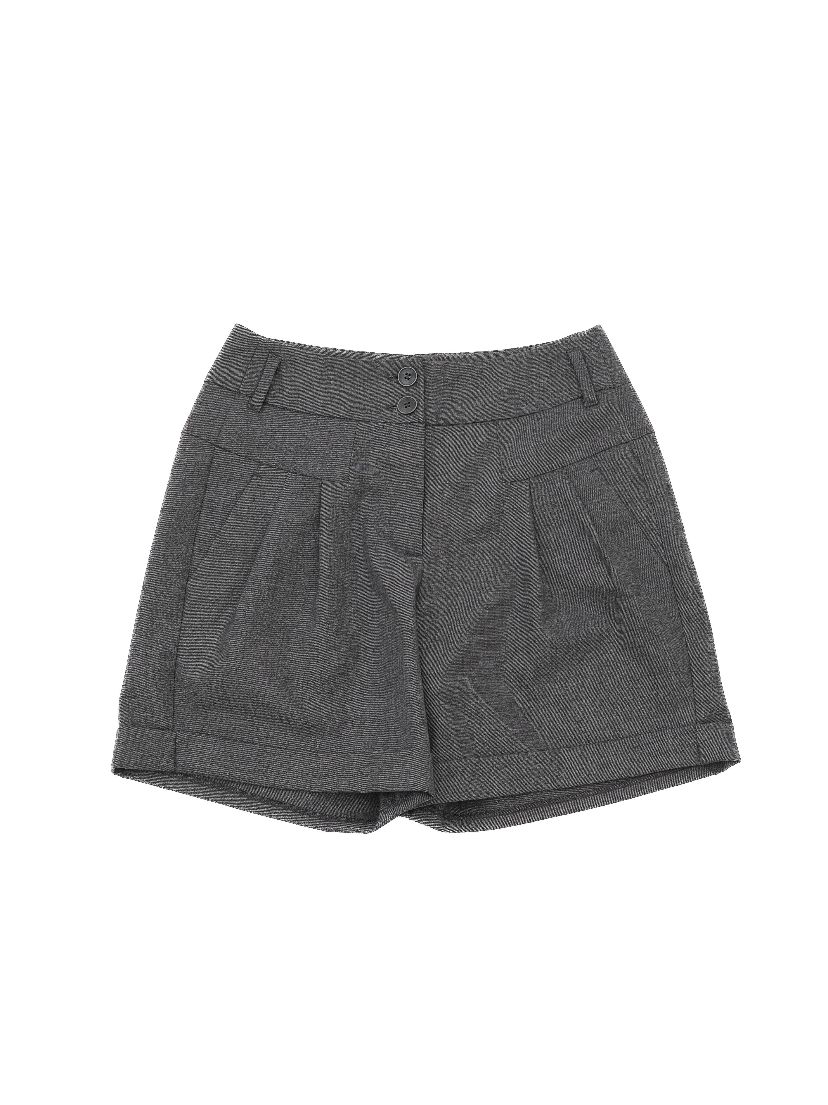Excellent Weekend MaxMara Gray Wool Shorts Size S