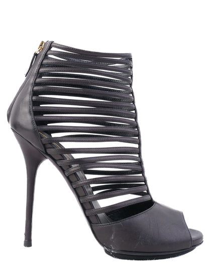 Excellent Gucci Black Leather High-Heeled Shoes Size 36