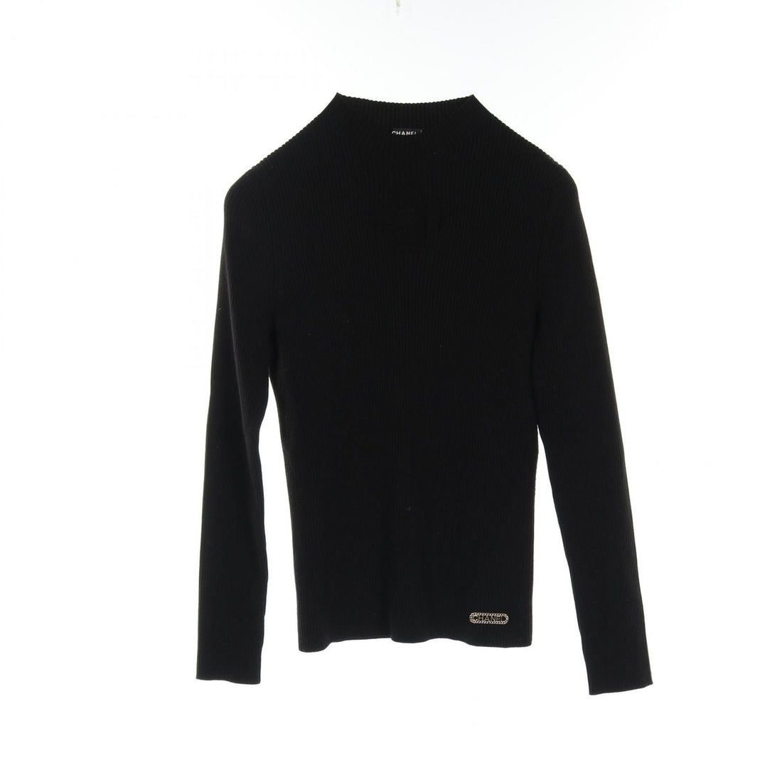 Chanel Black Coco Mark Clover Knit Rayon Wool P 64687k 60670
