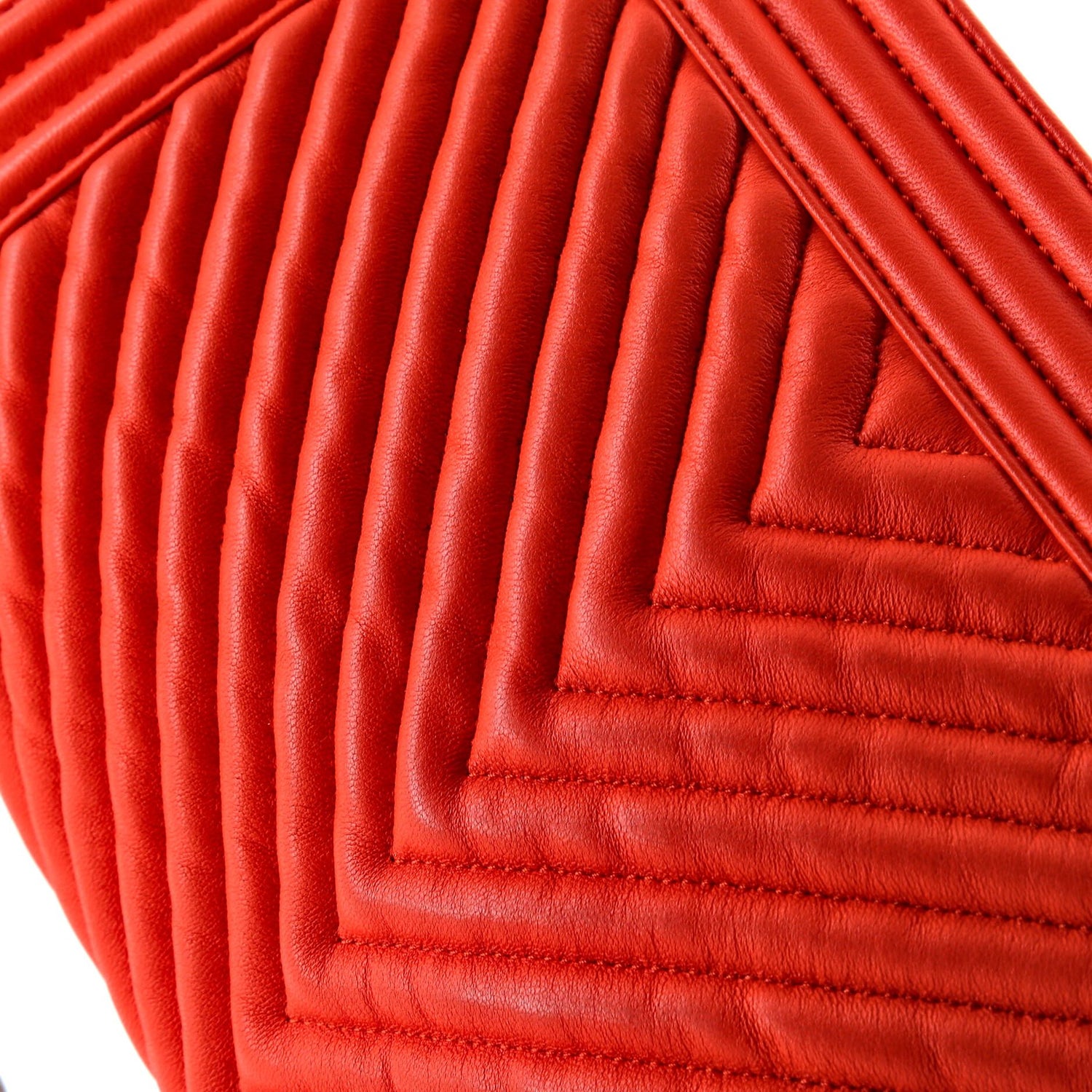 Chanel Boy Flap Bag Chevron Wrinkled Lambskin Old Medium