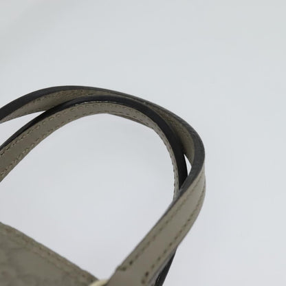 Gucci Gg Canvas Guccissima Hand Bag Leather Gray Gold 353121 Auth