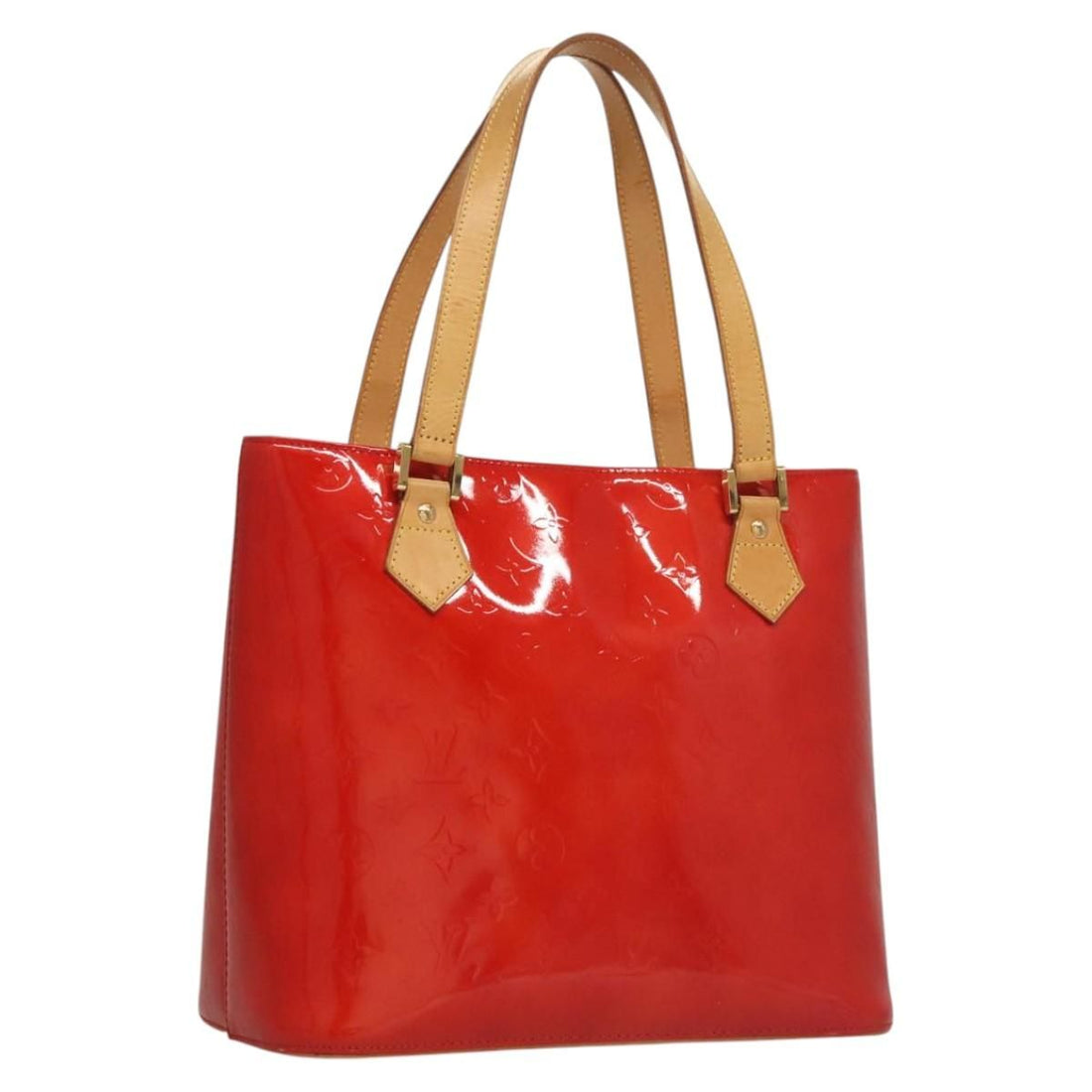 Louis Vuitton Vernis Houston Hand Bag Red M 91092 Lv Auth