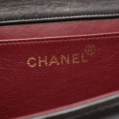 Chanel Black Matelasse Full Flap Shoulder Bag Lambskin (sheep Leather) A 03568