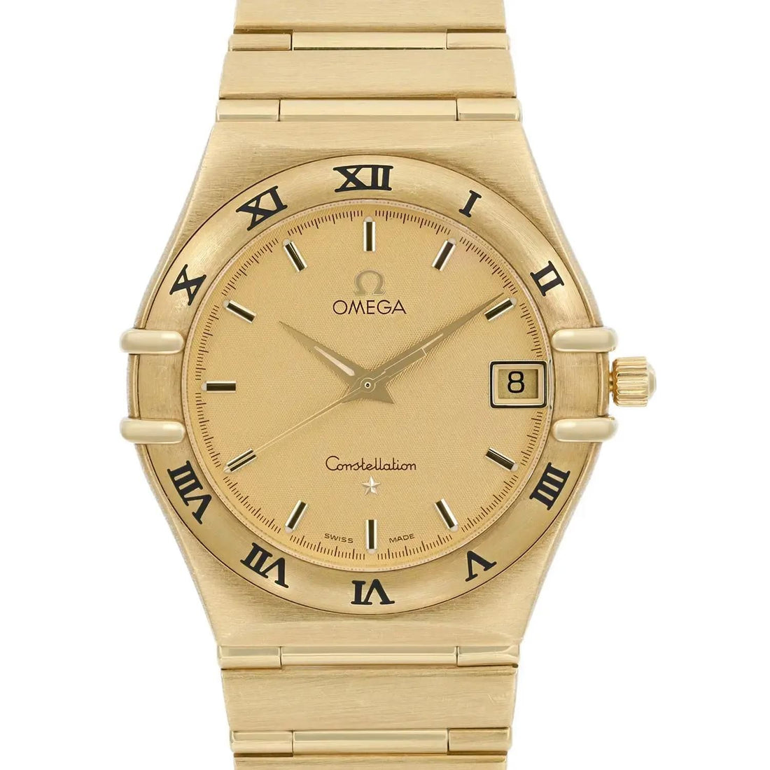 Omega Constellation 18K Yellow Gold Champagne Dial Unisex Watch 1112.10.00