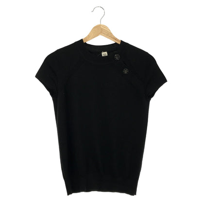 Hermes Short Sleeve Sweater Cashmere Silk Knit Black 34