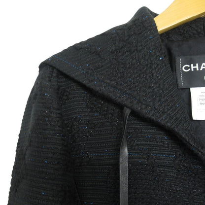 Chanel Black Acrylic Windbreaker Coat P 47025v 34989 